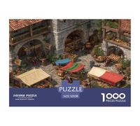 Ville médiévale Puzzles De 1000 Pièces pour Adultes - Jeux Éduchatifs Jigsaw Puzzle Décoration D'intérieur 52x38cm/1000pcs