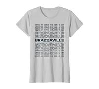 Ville Minimaliste - Congo Modern Brazzaville T-Shirt, Femme, Argent, L