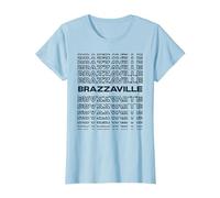 Ville Minimaliste - Congo Modern Brazzaville T-Shirt, Femme, Bleu Céleste, L