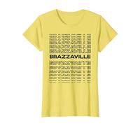 Ville Minimaliste - Congo Modern Brazzaville T-Shirt, Femme, Citron, L