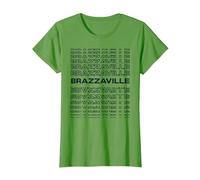 Ville Minimaliste - Congo Modern Brazzaville T-Shirt, Femme, Herbe, L