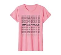 Ville Minimaliste - Congo Modern Brazzaville T-Shirt, Femme, Rose, XXL