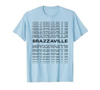 Ville Minimaliste - Congo Modern Brazzaville T-Shirt, Homme, Bleu Céleste, L