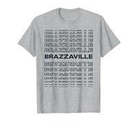 Ville Minimaliste - Congo Modern Brazzaville T-Shirt, Homme, Gris Chiné, 4XL