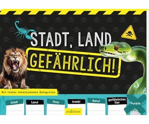 Ville, Pays, Dangereux ! : avec de Nombreuses catégories différentes | Bloc de Jeu avec Plus de 90 modèles colorés et de Nombreuses rubriques différentes