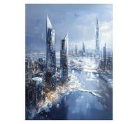 Ville Peinture Numero Adulte Architecture Kit Peinture par Numero Adulte 30 x 40CM, Activité Manuelle Enfant Canvas Painting,Paint by Numbers avec Acrylic Paint et pinceaux, Decoration Maison LSJ-1752