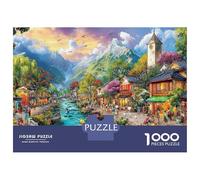 Ville pittoresque Coffret Puzzle 1000 Pièces Papier Écologique Mountain pour Seniors Passionnés, Puzzle Anti-Stress, Loisir De Voyage, Cadeau De Noël Idéal s 70x50cm/1000pcs