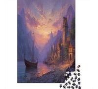 Ville Portuaire médiévale,Puzzles pour Adultes 70x50cm/1000pcs,Jeux De Défi