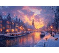 Ville Puzzle 3000 Pieces Adultes Nuit Puzzles Classiques Panorama Bois Difficile Impossible Geant Jigsaw Jeu éducatif Défi Jouet pour Enfants et Adulte dès 14 Ans Cadeau Homme Femme Boxed P-887