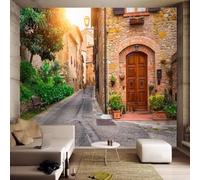 Ville Rue Architecture Plantes De Style Vintage Papier Peint 3D Installation Facile Intissé Tapisserie Bureau Salon Canapé Chambre Décoration Murale-300cm×210cm