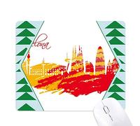 ville silhouette rouge et jaune de barcelone tapis de souris green pine tree tapis en caoutchouc