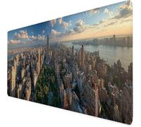 Ville Tapis de Souris XXL 1200 x 600mm Grand Tapis de Souris Architecture Mouse Pad avec Bords Surpiqués et Antidérapant, Accessoires Bureau, pour PC, Ordinateur Portable, Bureau, Études 4-u7097