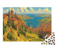Ville Viticole Médiévale Française Puzzle 1000 Pièces Adultes Ville de Saint-Émilion Jeu D'adresse pour Toute La Famille Puzzle Impossible Cadeau Unique Collection d'art Idée Cadeau 1000pcs (75x50cm)