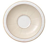 Villeroy & Boch 10-4390-1250 Ivoire Sous-tasse à Petit-déjeuner Porcelaine Or 18,2 x 18,2 x 8,8 cm