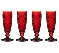 Villeroy & Boch 1173090070 Boston Lot de 4 pailles colorées en acier inoxydable Rouge