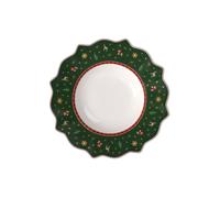 Villeroy & Boch 14-8585-2701 Assiette Creuse Verte Toy’S delight Arts de la Table de Noël, Porcelaine, vert, , 26.5 x 26.8 x 14 cm