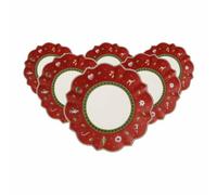 Villeroy & Boch 1485852660 Toy's Delight Lot de 6 Assiettes à Pain en Acier Inoxydable Rouge