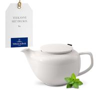 Villeroy & Boch - Afina théière avec couvercle et filtre, théière en porcelaine Premium, Made in Germany, résistant au lave-vaisselle et au four à micro-ondes, blanc