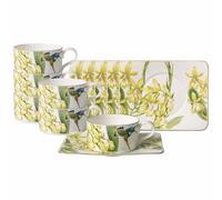 Villeroy & Boch Amazonia Lot de 6 tasses à thé avec soucoupes - 230 ml - Vaisselle avec décor naturel - Porcelaine de qualité supérieure - Passe au lave-vaisselle et au micro-ondes - Multicolore