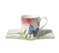 Villeroy & Boch Amazonia Tasse à café avec Assiette, 2 pièces, Porcelaine Bone China, Multicolore