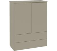 Villeroy & Boch Antao Highboard, 2 portes, 2 tiroirs, 814x356x1039mm, façade structurée, éclairage des tiroirs, L47100HN, Couleur: ChÃªne miel