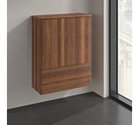 Villeroy & Boch Antao Highboard K47000HM, 2 portes, 814 x 1039 x 356 mm, façade lisse, finition Noyer chaud / Noyer chaud