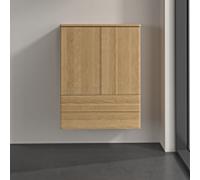 Villeroy & Boch Antao Highboard K47000HN, 2 portes, 814 x 1039 x 356 mm, façade lisse, chêne miel / chêne miel
