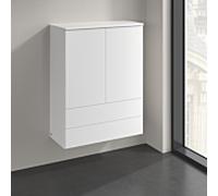 Villeroy & Boch Antao Highboard K47000MT, 2 portes, 814 x 1039 x 356 mm, façade lisse, laque blanche mate
