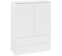 Meuble haut Villeroy & Boch Antao L47000MT avec éclairage, 2 portes, 814 x 1039 x 356 mm, façade lisse, laque blanche mate / laque blanche mate