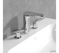 Villeroy & Boch Mitigeur lavabo 3 trous Antao TVW11100100061 bec fixe, garniture Push-Open, chromé