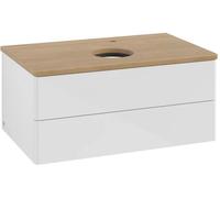 Villeroy & Boch Antao meuble avec plan de travail 80x50x36 cm sous-lavabo suspendu blanc-bois K19051GF