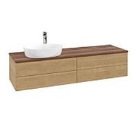 Villeroy & Boch V&B Meuble sous-lavabo sans structure de façade - Éclairage Antao 160x50cm, H I P, couleur WBP blanc, chêne hon. Oa Quantité:1