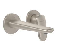 Villeroy & Boch Antao Mitigeur mural monotrou 2 trous - sans garniture de vidage Push-Open - Nickel brossé mat (inox) TVW11100200064