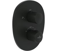 Villeroy & Boch Antao Mitigeur thermostatique encastré avec vanne d'arrêt deux voies - noir mat TVS111002000K5