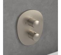 Villeroy und Boch Antao kit de montage final TVS11100100064 thermostat encastré avec réglage du volume unidirectionnel, nickel brossé noir