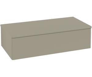 Villeroy & Boch Antao Sideboard, 1 tiroir, 1000x500x268mm, avec éclairage des tiroirs, façade structurée, plaques de recouvrement Warm Walnut, L40102HJ, Couleur: Vernis mat Silk Grey