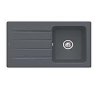 Villeroy & Boch Architectura MetalRim évier encastré 335001i4 avec vidage et fonctionnement manuel, Graphit