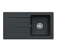 Villeroy & Boch Architectura MetalRim évier encastré 335001S5 avec vidage et fonctionnement manuel, ébène