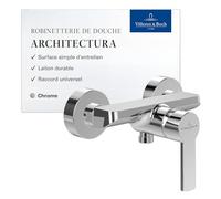 Villeroy & Boch Architectura Mitigeur de Douche en Saillie Robinet de Douche avec Cartouche en Céramique Mitigeur Économique SmartPressure Carré - Chrome