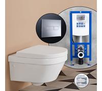 Villeroy & Boch Architectura Pack complet Cuvette suspendue et bâti-support neeos,, 4694HRR1+16601CR#SET,