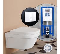 Villeroy & Boch Architectura Pack complet Cuvette suspendue et bâti-support neeos,, 4694HRR1+16791WH#SET,