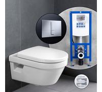 Villeroy & Boch Architectura Pack complet Cuvette suspendue et bâti-support neeos,, 5684HR01+16791CR#SET,