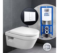Villeroy & Boch Architectura Pack complet Cuvette suspendue et bâti-support neeos,, 5684HRR1+16791WH#SET,