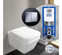 Villeroy & Boch Architectura Pack complet Cuvette suspendue et bâti-support neeos,, 5685HRR1+16791CR#SET,