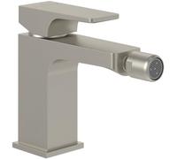 Villeroy & Boch Architectura Square Robinet de bidet à levier unique avec tirette et cartouche en céramique, mitigeur de bidet économe en eau, hauteur du bec 100 mm, carré, nickel brossé mat