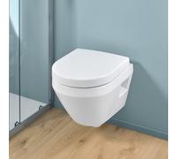 Villeroy und Boch Architectura WC -Set 4687CL01 35x48cm, ovale, montage mural, TwistFlush, horizontal, blanc Alpin