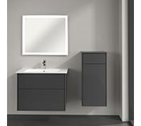 Villeroy & Boch Armoire latérale Finero C53101FP 2000 tiroir, 404 x 866 x 352 mm, Glossy Grey , butée à droite