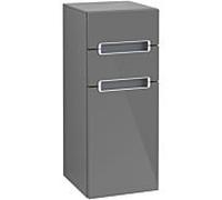 Villeroy & Boch Armoire latérale Subway 2.0 A7120SFP 35,4x85,7x37cm, gauche, poignée argent mat, blanc, gris brillant