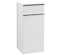 Villeroy & Boch Venticello - Armoire latérale avec 1 porte & 1 tiroir coulissant & charnières à droite 404x866x372mm blanc lustré/blanc lustré