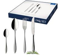 Villeroy & Boch - Arthur Ménagère Couverts 24 Pièces Pour 6 Personnes Argent/Platine, Garanti Lave-Vaisselle, Couverts De Table, Ensemble Couvert, Set De Couverts De Table, Acier Inoxydable